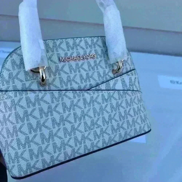 Michael Kors Dome Satchel XS Crossbody Jet Set MK Logo Signature Powder Blush - Picture 5 of 8